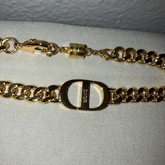 Accessory Bracelet Unisex Christian Dior 30 Montaigne Gold Plated 7” No Returns - Picture 2 of 4